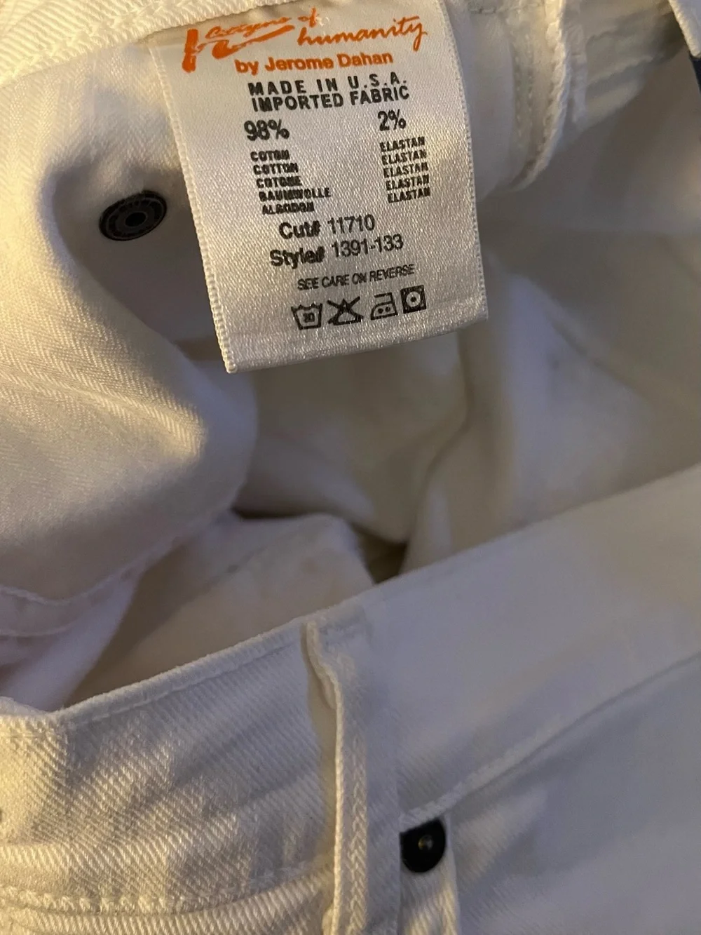 Citizens Of Humanity Lennox Cropped Lose Fit Jeans in White Size 29